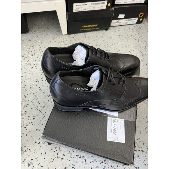 US11 CHAMARIPA Elevator Shoes Men Black Dress Shoes Increase 7cm/2.76 Inch main image 3